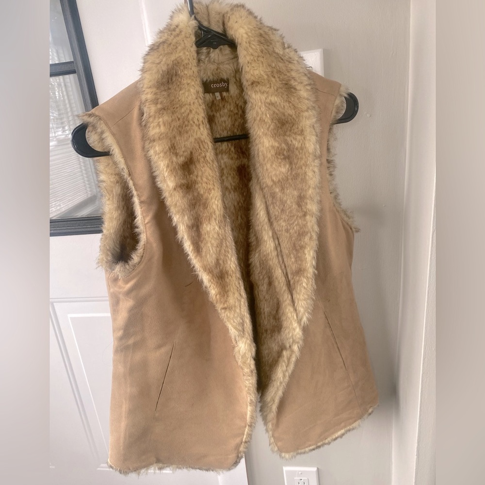 Reversible Faux Fur Vest Medium
